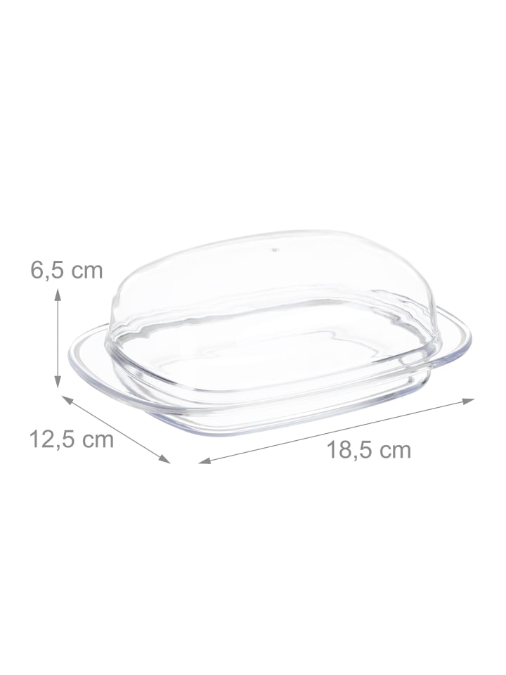 relaxdays 3 x Butterdose in Transparent - (B)18,5 x (H)6,5 x (T)12,5 cm günstig kaufen onesize