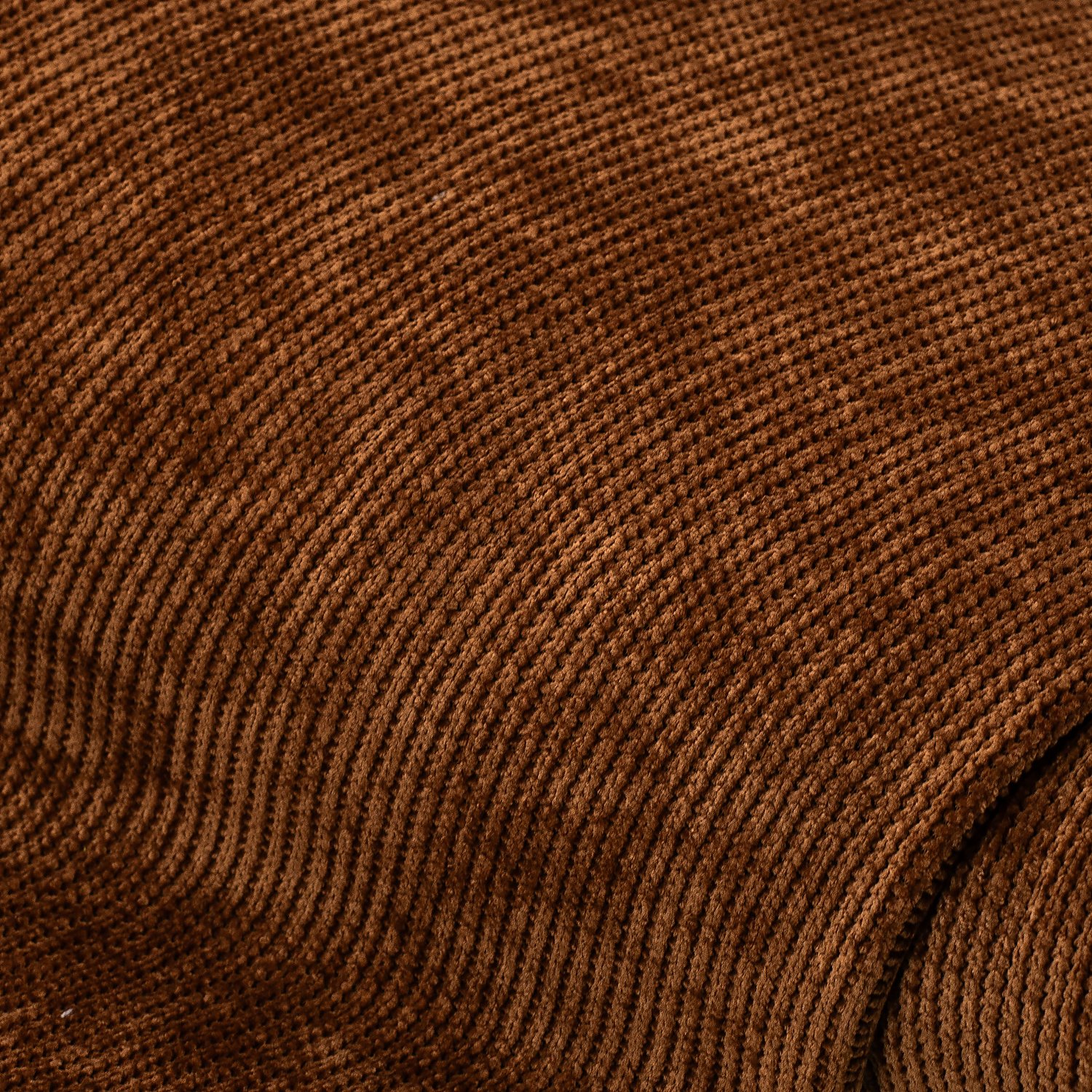 Strickstoff aus Chenille-Garn, braun