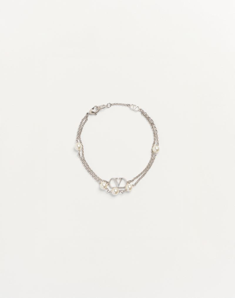 VLogo signaturarmbånd i metal og Swarovski® perler