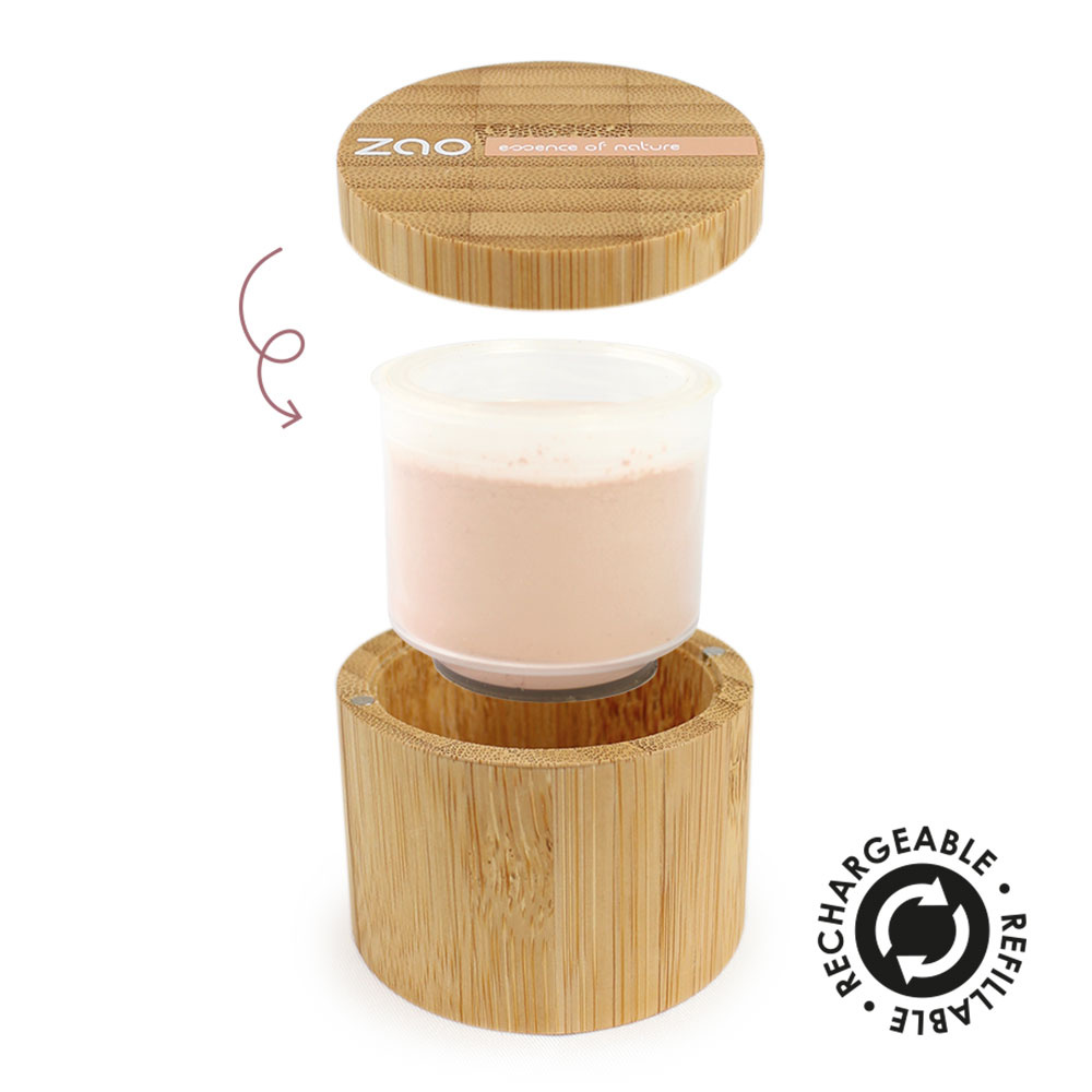 zao essence of nature Mineral silk 504 Beige neutre ZAO Poudre libre Certifiée Bio, Formule 100% naturelle, Vegan et Rechargeable