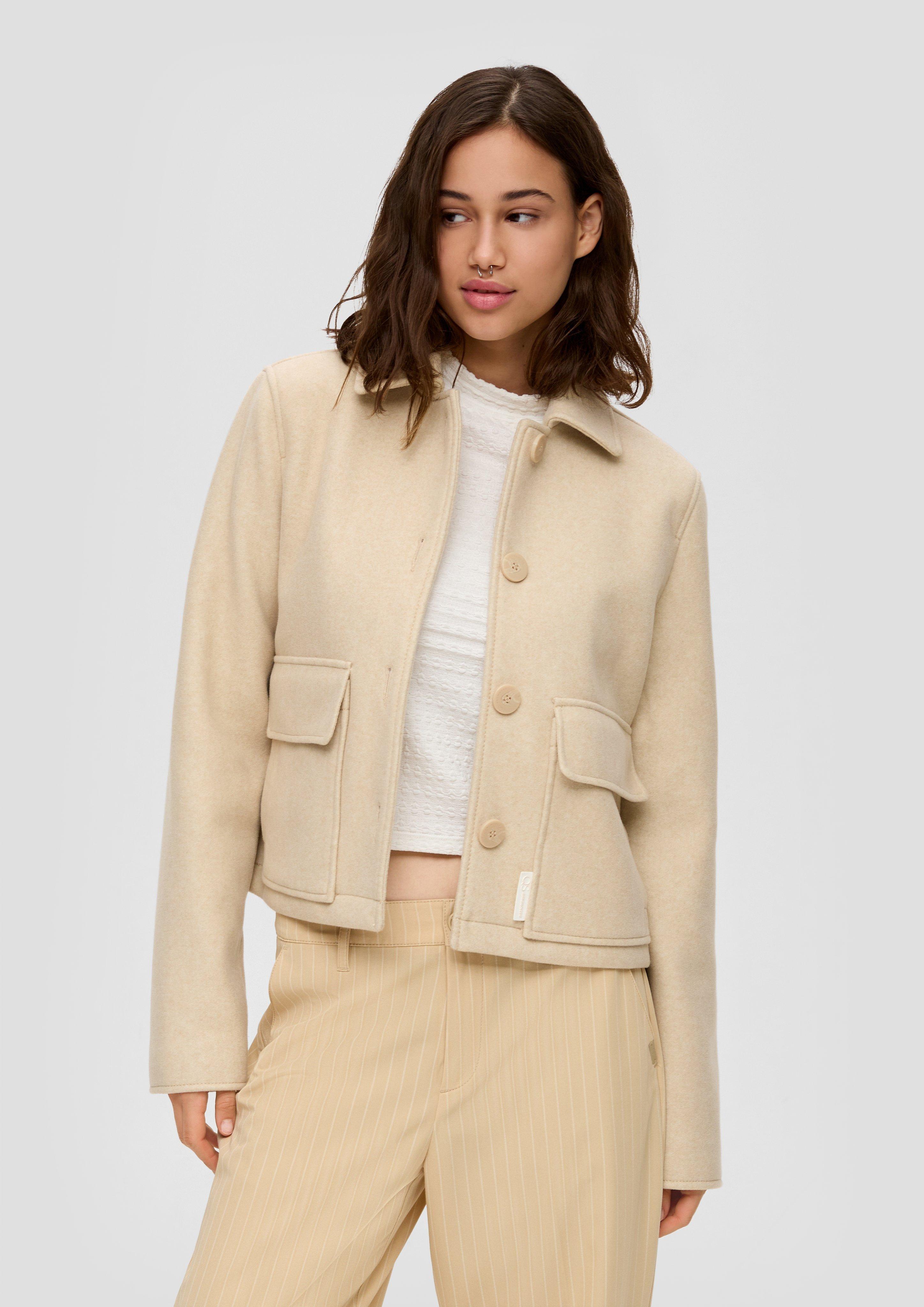 Jacke in melierter Woll-Optik  2140775-81W0