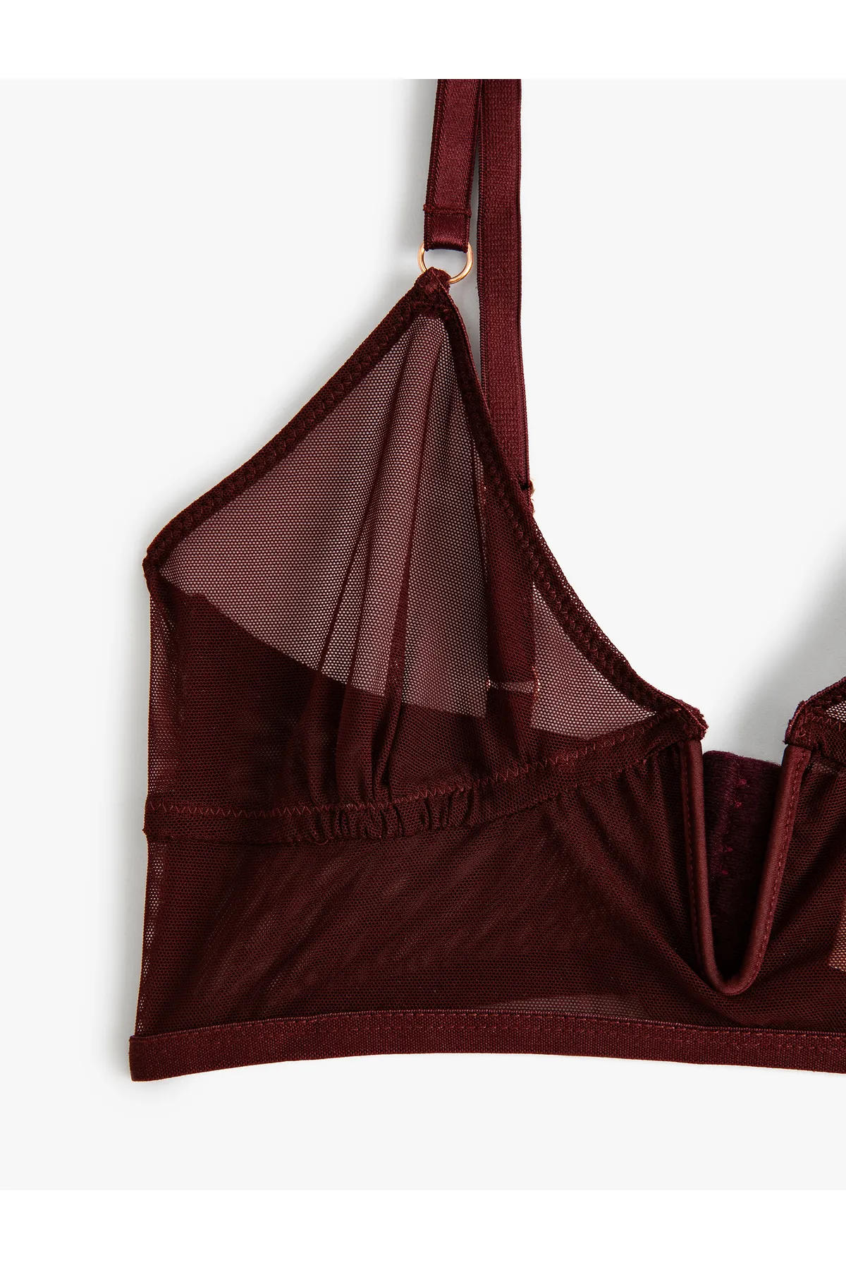 Koton  Tüll-Bralette, ungefüllt, ohne Kappe, V-Fenster, detailliert