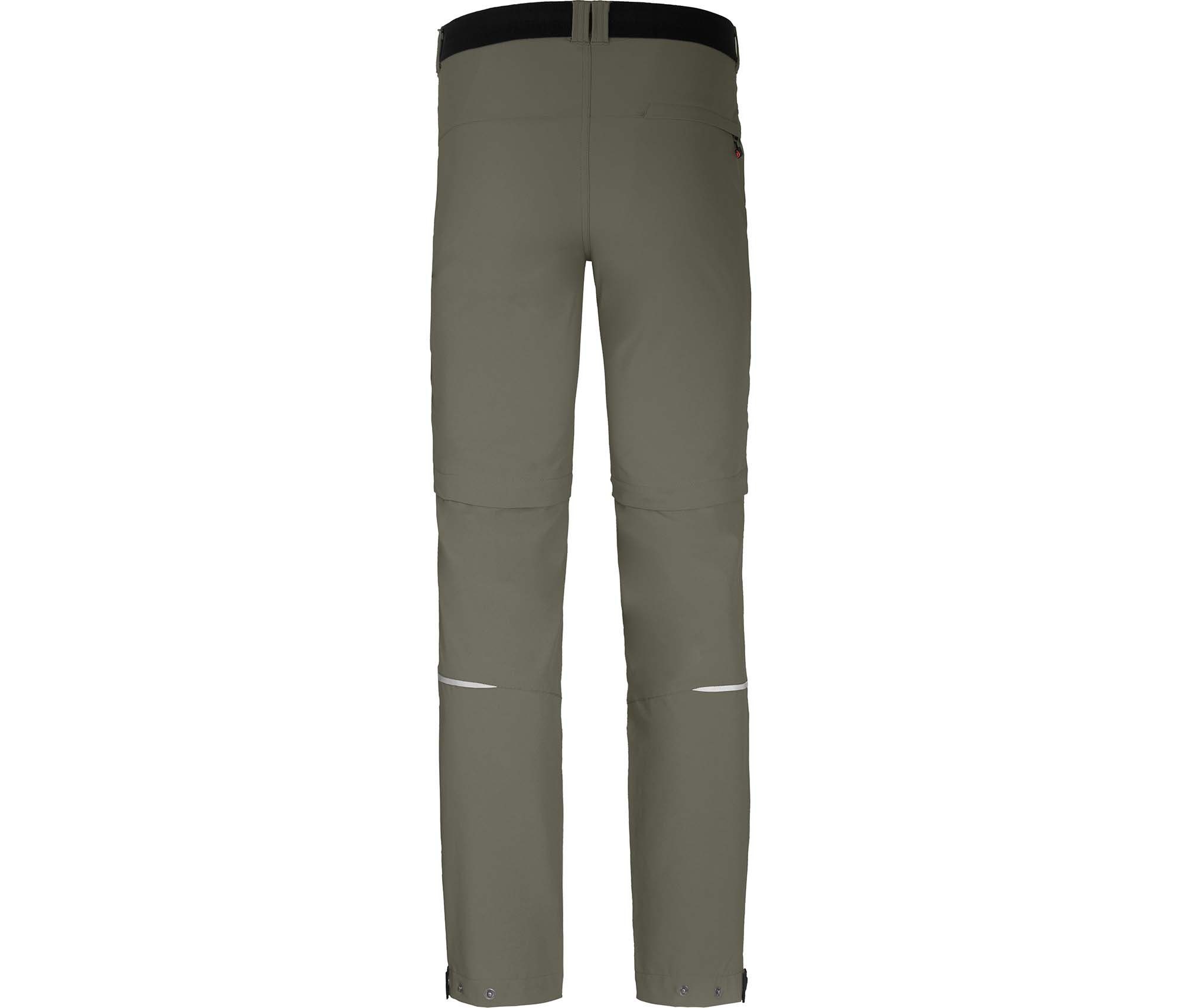Bergson Zip-off-Hose FROSLEV Bermuda Zipp-Off Herren Wanderhose, recycelt, elastisch, 8 Taschen, Normalgrößen, grau/grün