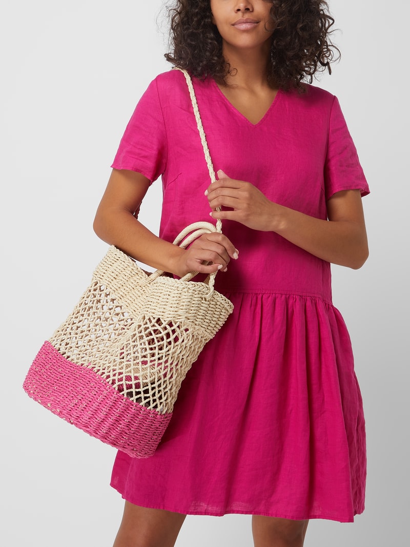 Shopper aus Papierstroh in pink
