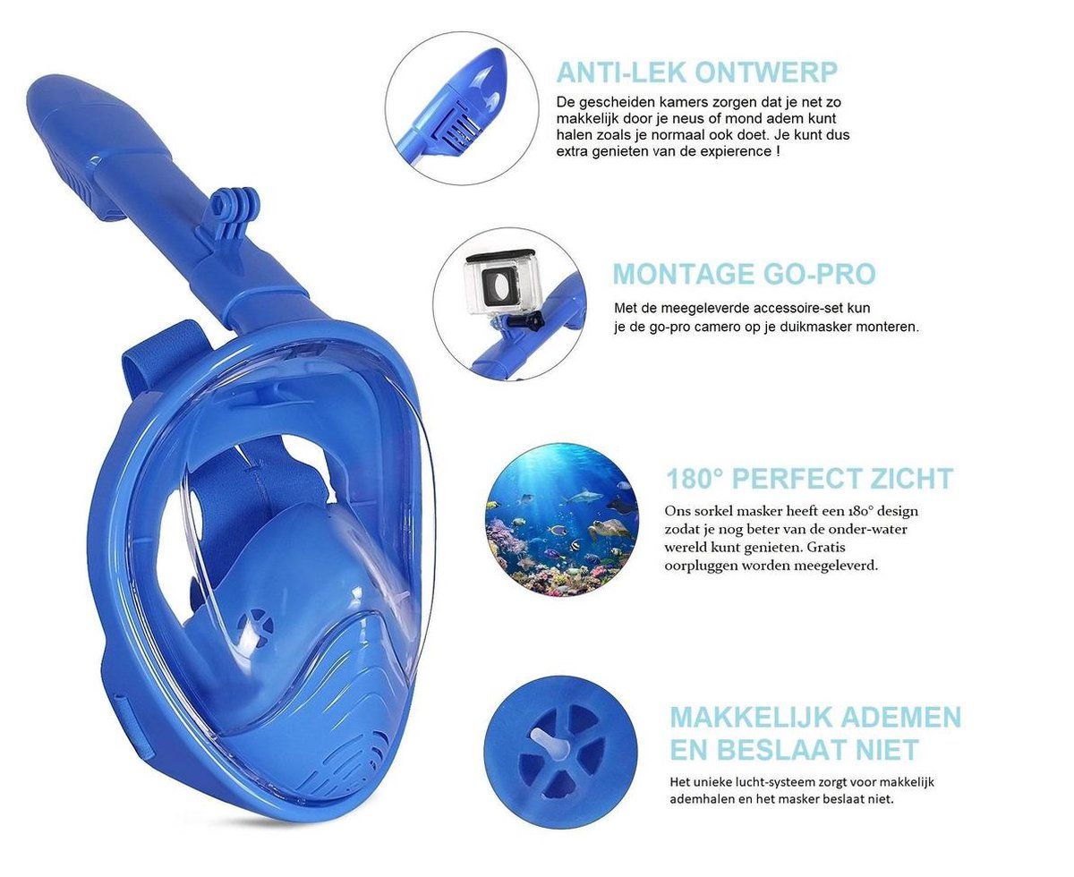 Campingwise Kinder XS blau Vollgesichts-Tauchmaske