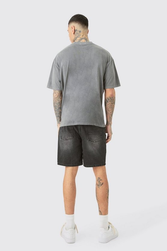 Tall Oversize T-Shirt mit Homme Kreuz Print