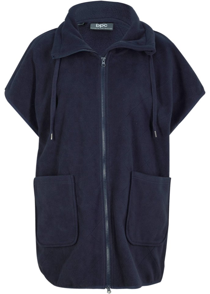 Fleece Weste mit Rautensteppung aus recyceltem Polyester