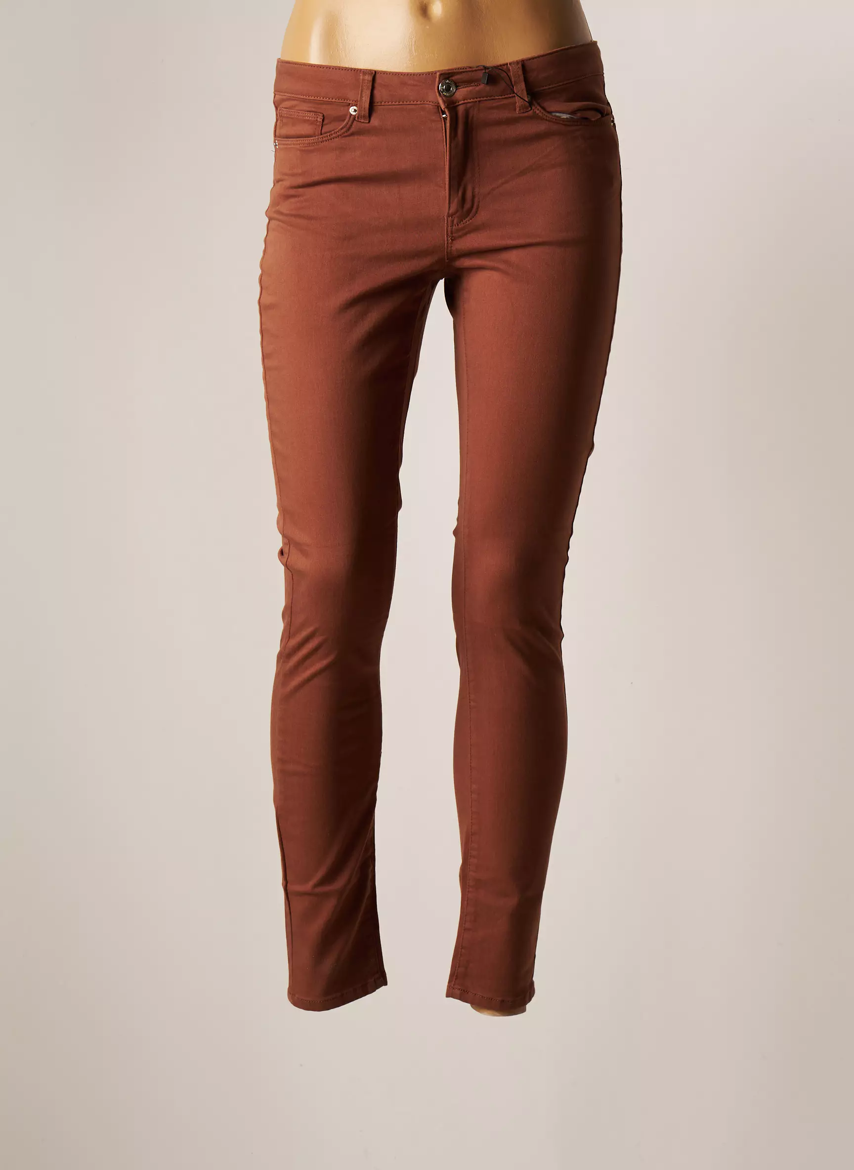 Vero Moda Pantalons Slim Femme couleur marron