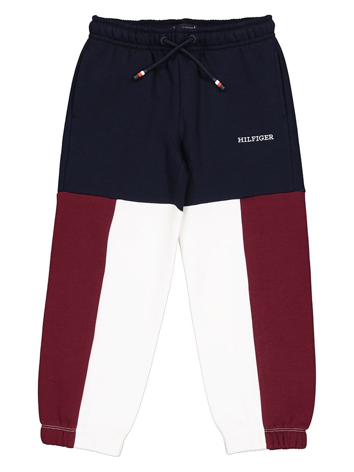 Tommy Hilfiger Sweathose in Dunkelblau/ Weiß/ Rot günstig kaufen