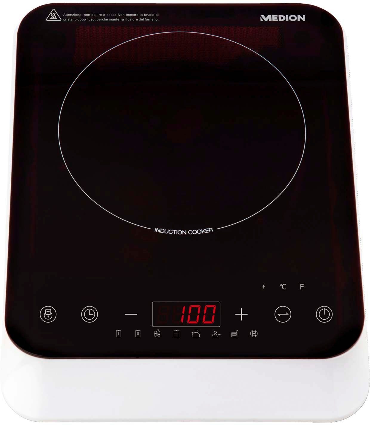 Medion® Einzel-Induktionskochplatte MD 18490, Topferkennung und Abschaltautomatik