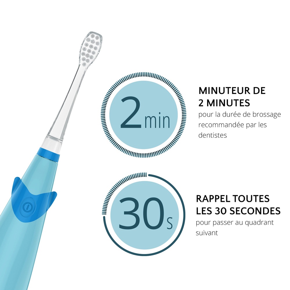ailoria personal care BUBBLE BRUSH Set Brosse à dents électrique pour enfants à technologie sonique