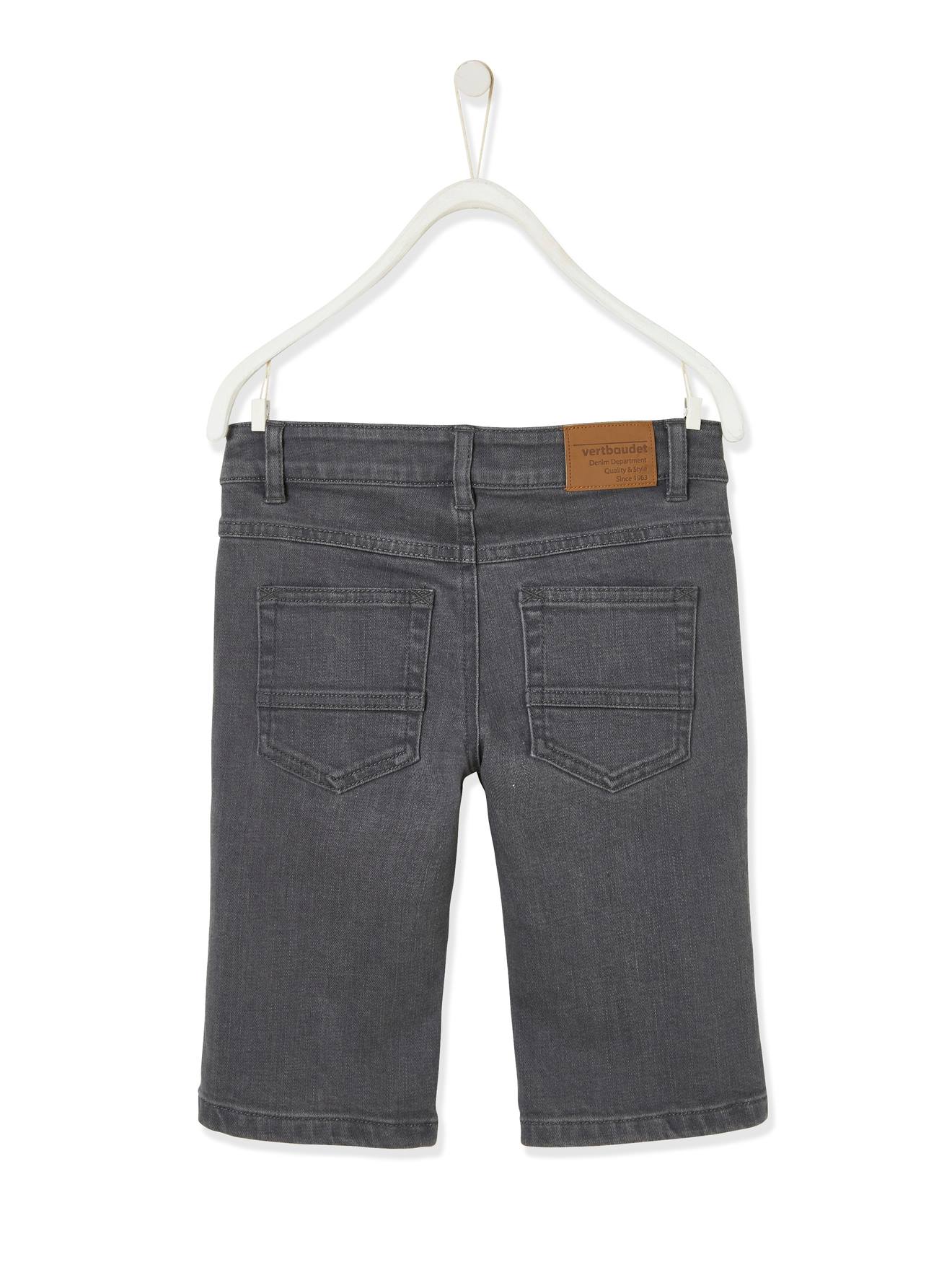 Bermuda en jean garçon denim gris