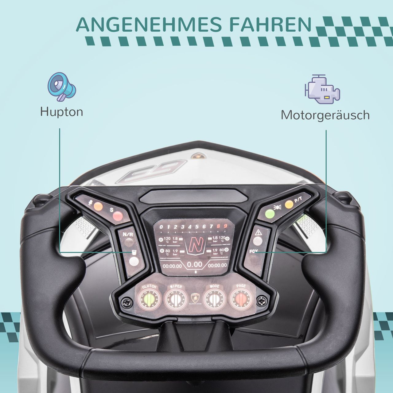 AIYAPLAY Rutschauto, Rutschfahrzeug mit Stauraum, Kinderfahrzeug, Weiß