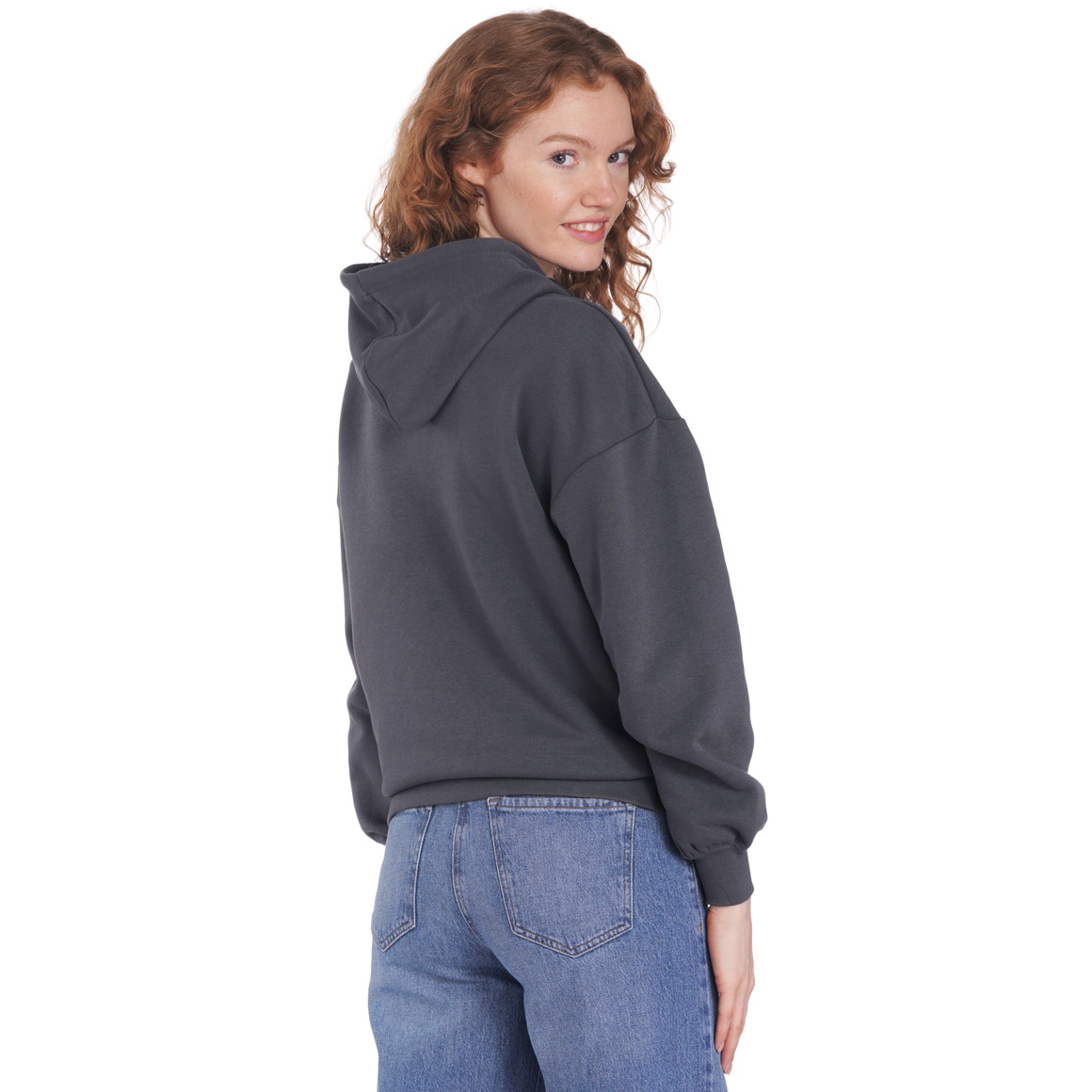 Damen Hoodie mit gummierten Schriftzug