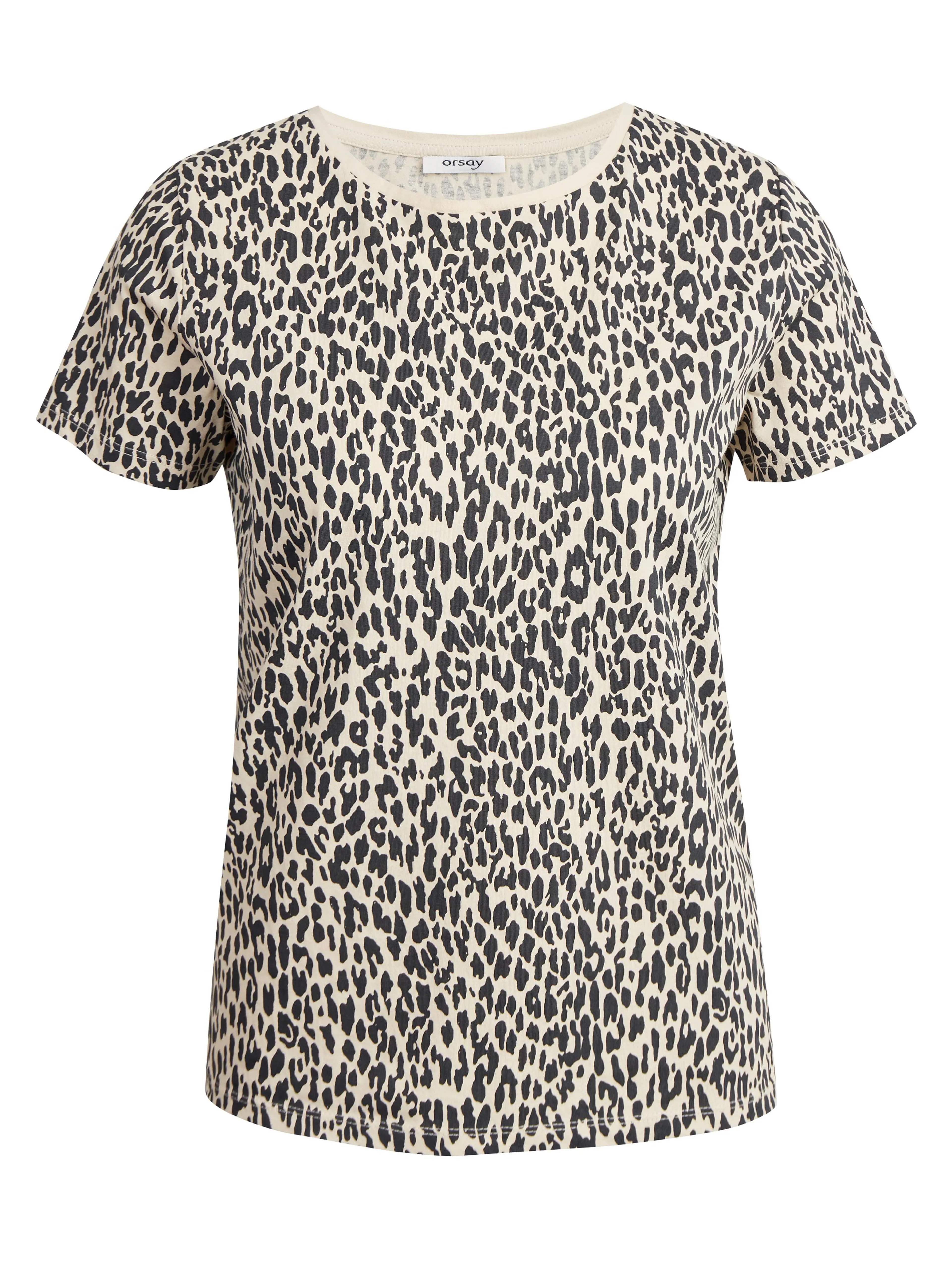 Beigefarbenes T-Shirt mit Tiermuster ORSAY