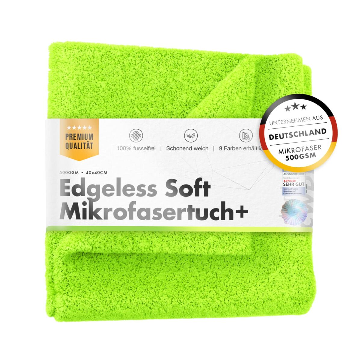 chemicalworkz Edgeless Soft Touch Towel 500GSM Grün Poliertuch 40×40cm