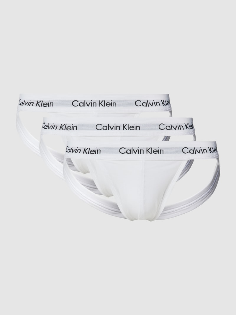 Jockstrap mit elastischem Logo-Bund im 3er-Pack in weiß