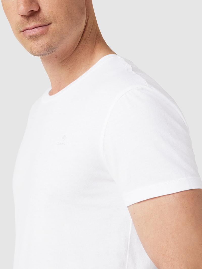 T-Shirt mit Logo-Print im 2er-Pack in weiß
