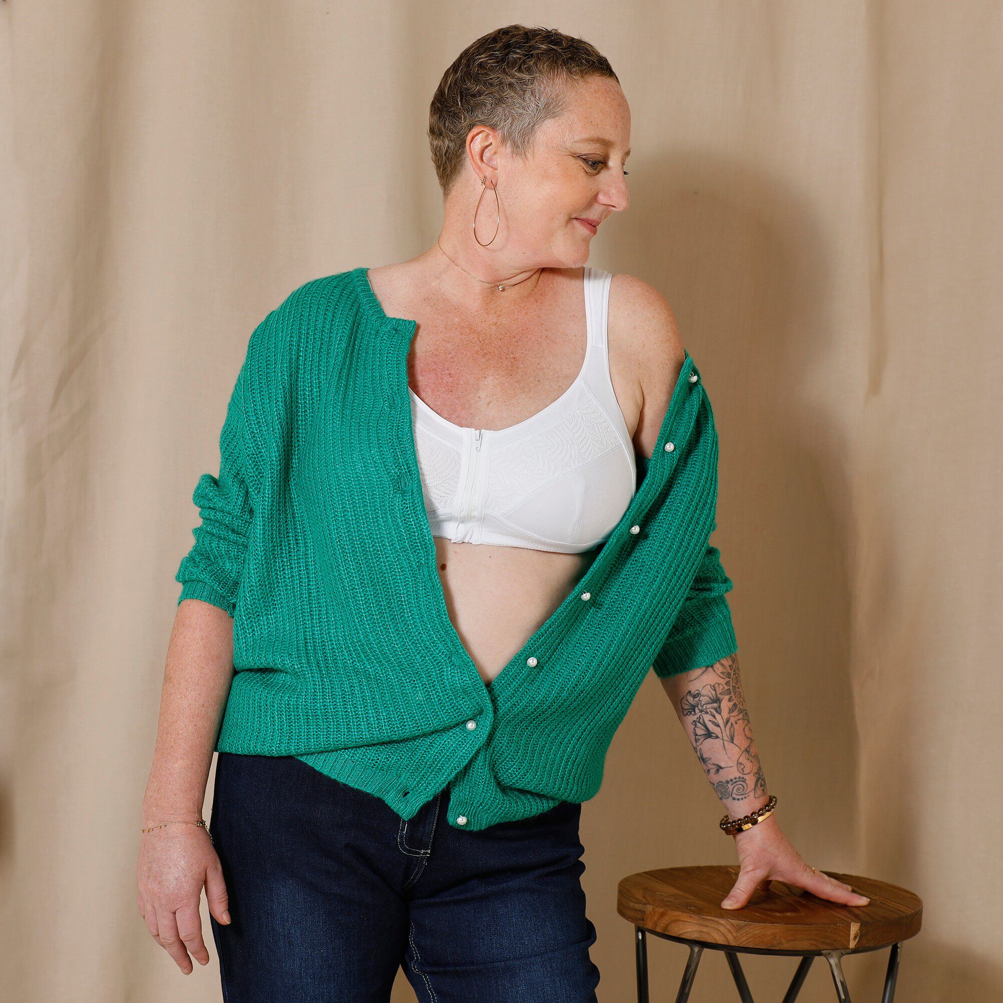 Soutien-gorge post-opératoire zippé devant