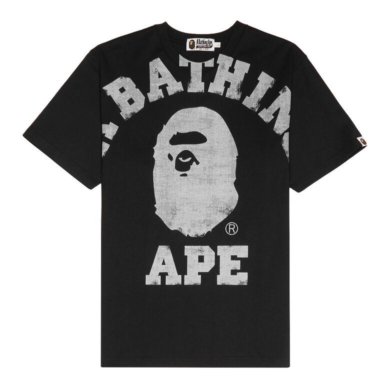 A Bathing Ape Overprinted College Tee M Black