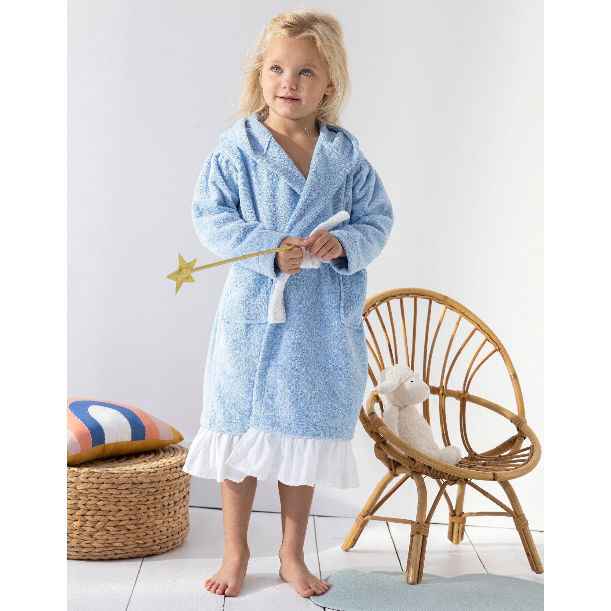 Peignoir de bain déguisement enfant princesse éponge coton