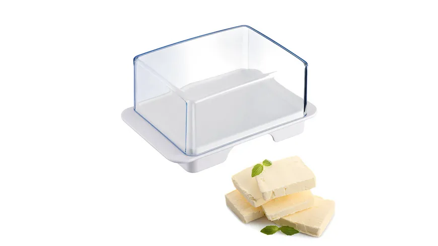 EUROHOME Butterdose Exklusiv transparent, weiß