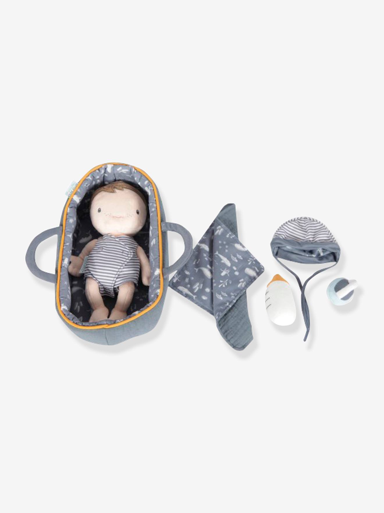Poupon LITTLE DUTCH Bébé Jim et ses accessoires bleu