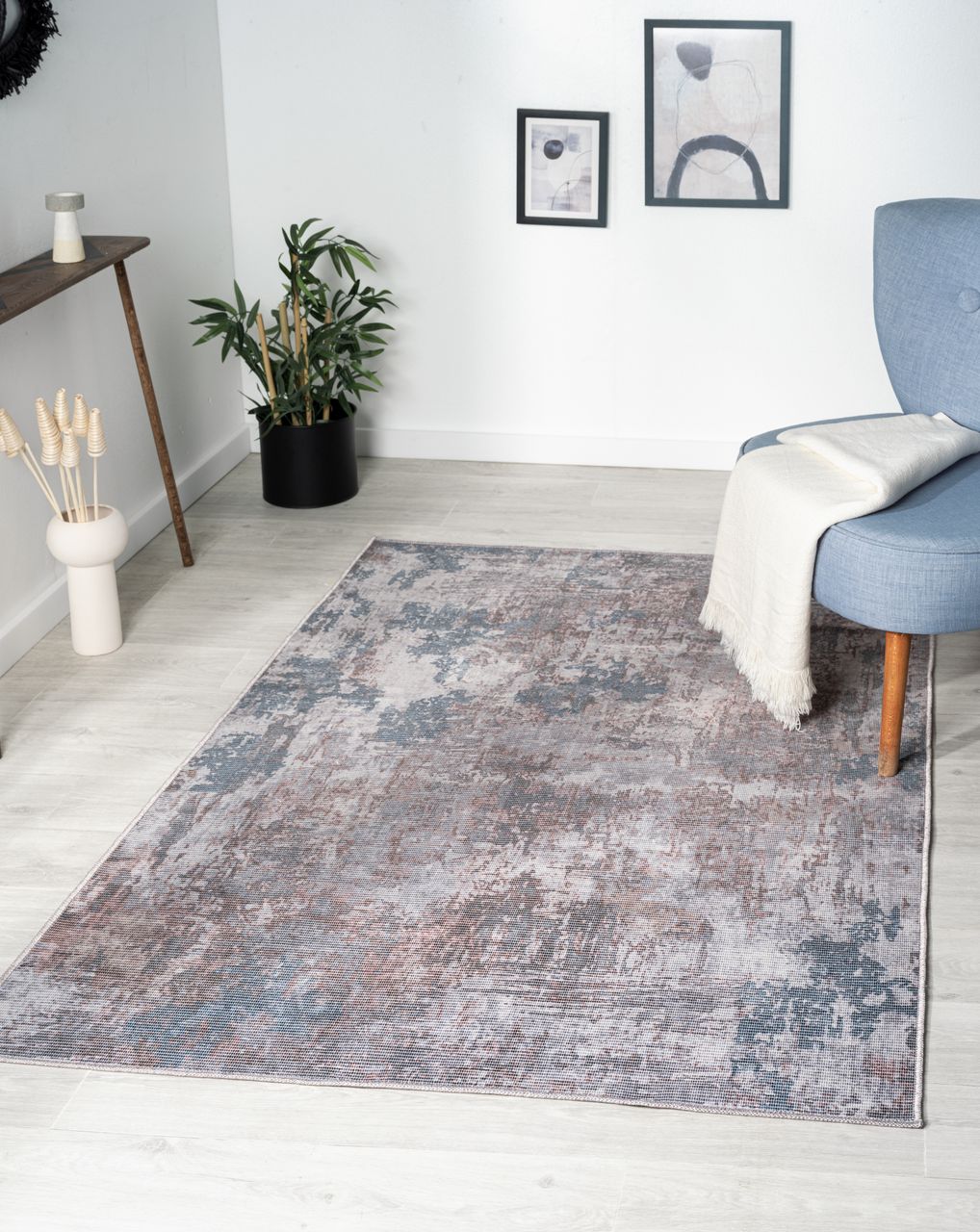MyFlair Teppich Olivia, 120cm x 180cm, Farbe grau/blau/braun Mix, rechteckig