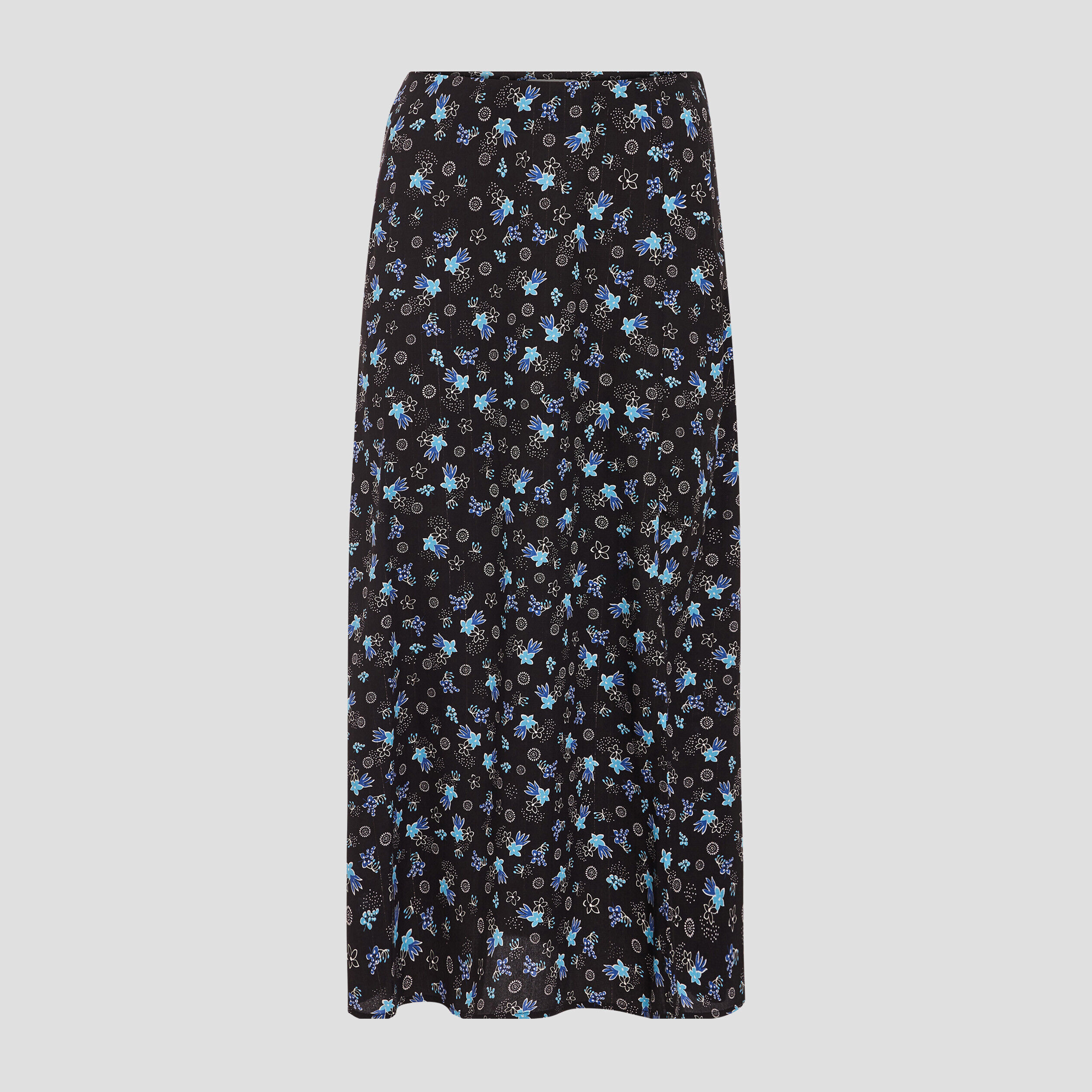 Jupe midi droite fendue noir femme | Cache Cache