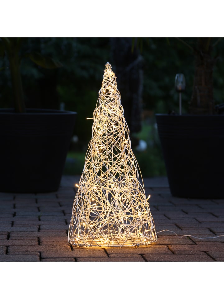 MARELIDA LED 3D Kegel Gartenleuchte in silber - H: 70cm günstig kaufen onesize