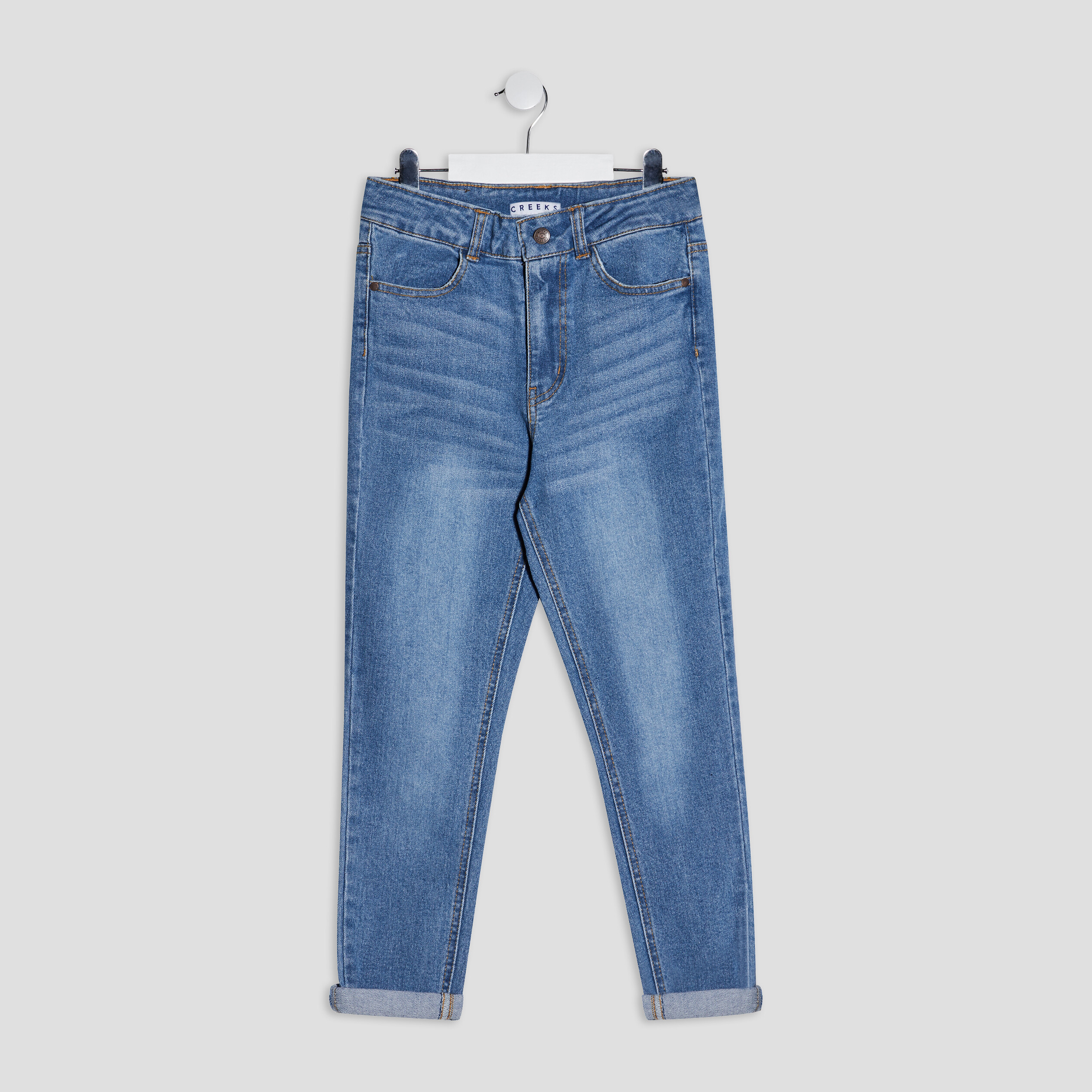 Jeans mom Creeks denim stone fille | La Halle