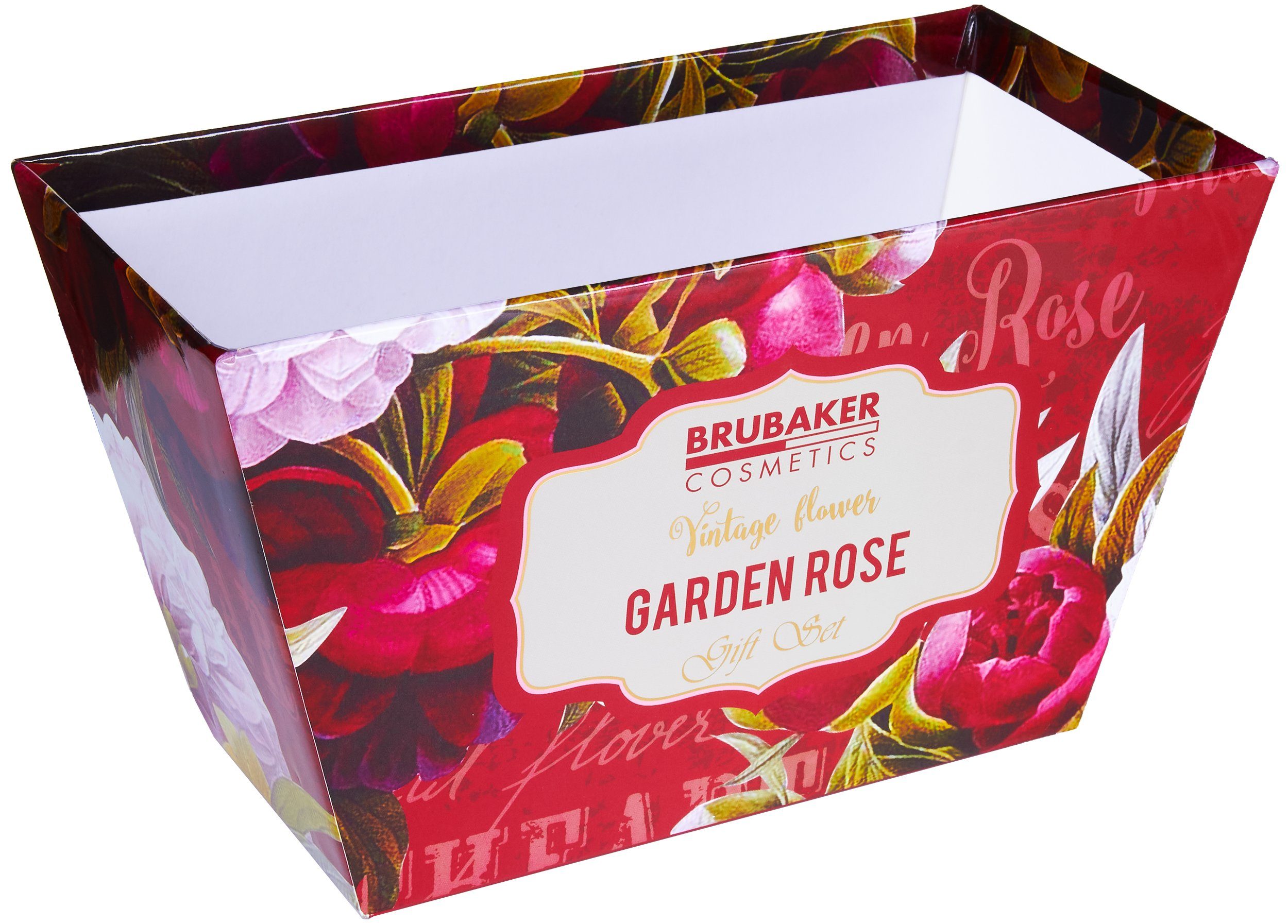 BRUBAKER Körperpflege-Set Bade- und Dusch Set, 7-tlg., Geschenkset mit Massage-Acryl, Rosen- und Veilchen Duft