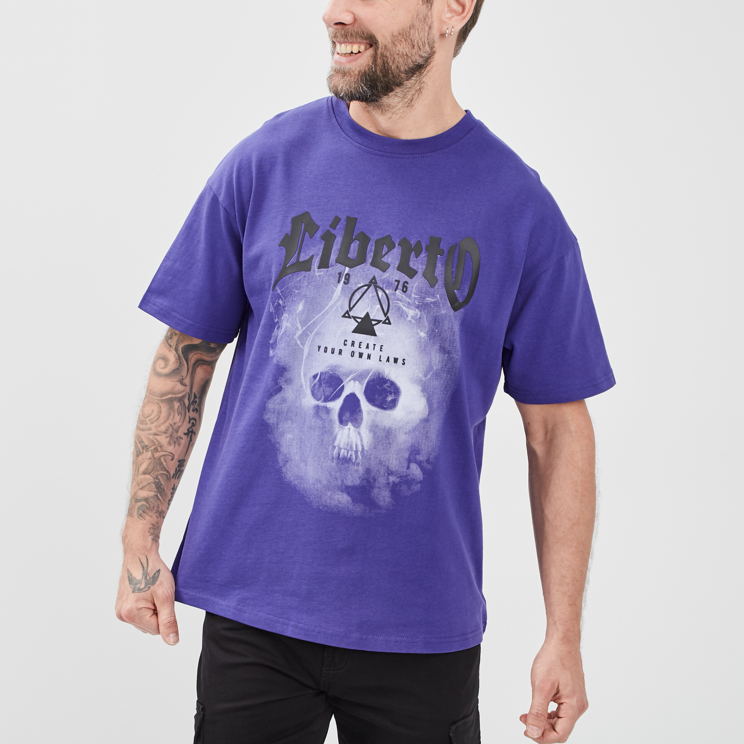T-shirt manches courtes Liberto violet homme | La Halle