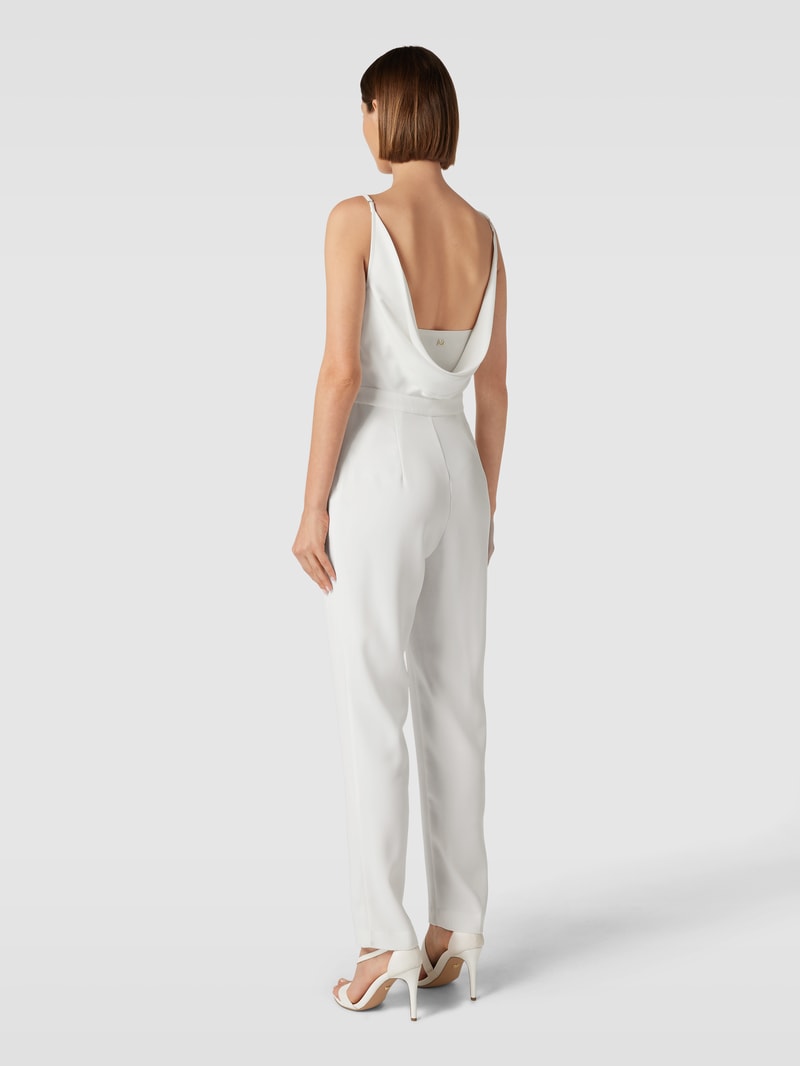 Jumpsuit mit Wasserfallausschnitt Modell 'BETSY' in weiß