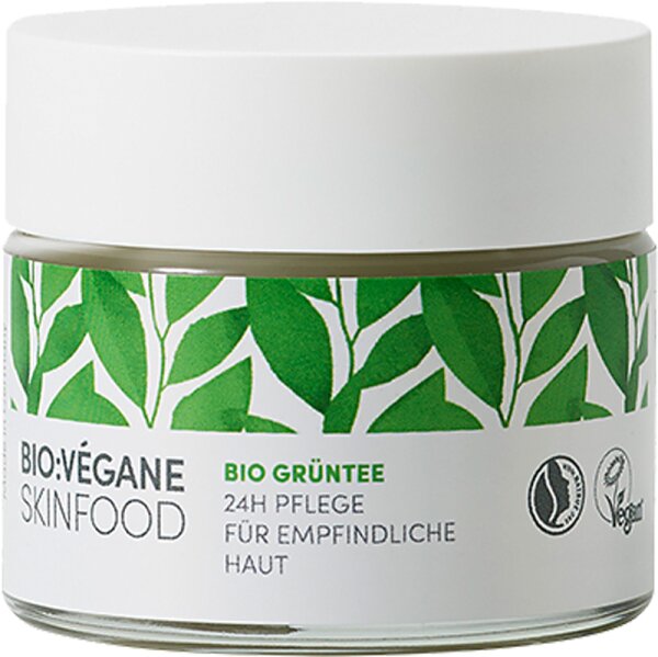 Bio:Végane Skinfood Bio Grüntee 24h Pflege - Empfindliche Haut Gesichtscreme