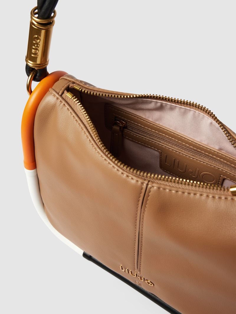 Handtasche mit Label-Applikation Modell 'AIENA' in camel