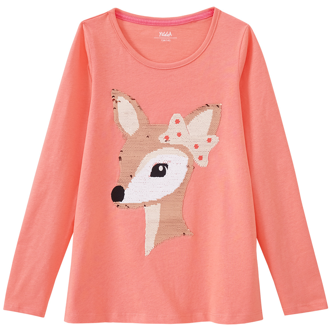 Mädchen Langarmshirt mit Wendepailletten