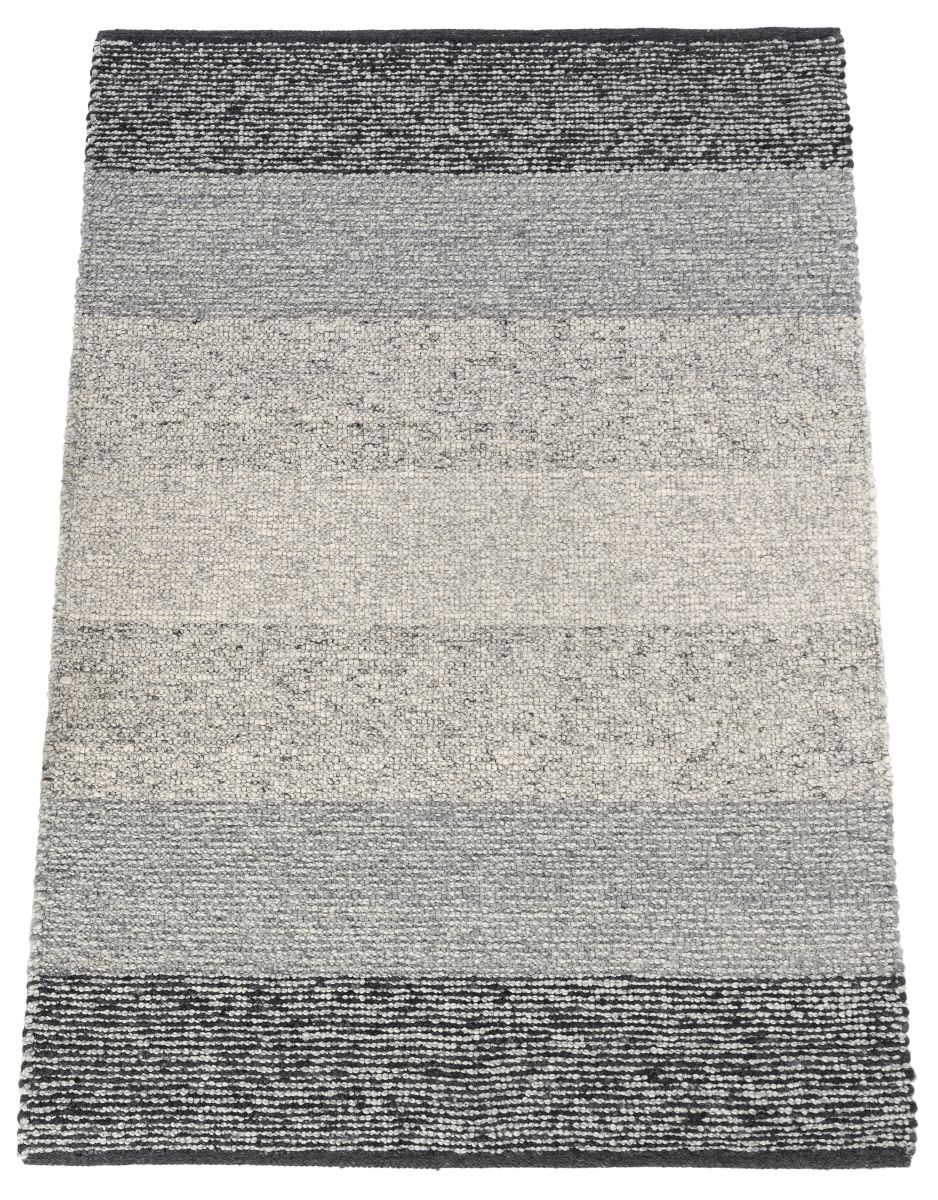 Handwebteppich Weitblick Polaris Grau-Streifen 130 x 200 cm