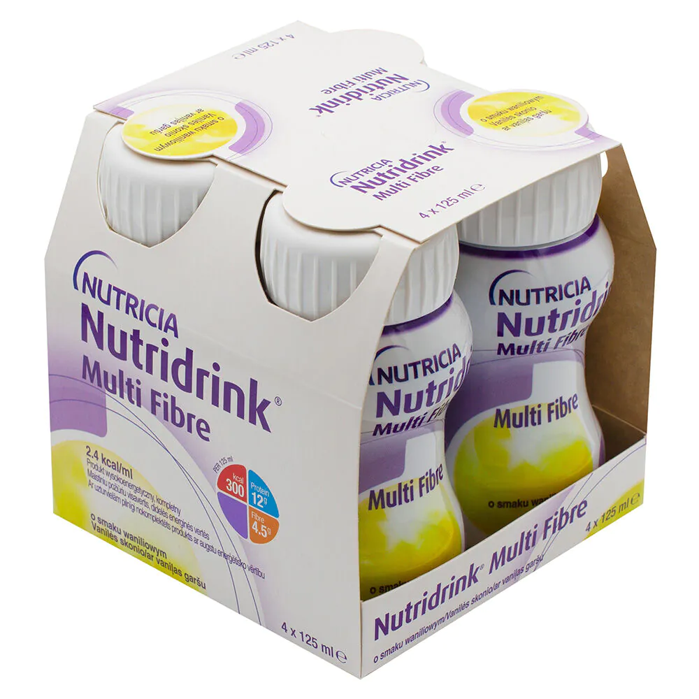 Nutridrink Πολυ-Φυτικές Ίνες, Πόσιμο Συμπλήρωμα Υψηλής Ενέργειας, Γεύση Βανίλιας