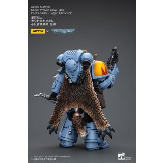 Warhammer 40k Actionfigur 1/18 Space Marines Space Wolves Claw Pack Pack Leader -Logan Ghostwolf 12 cm