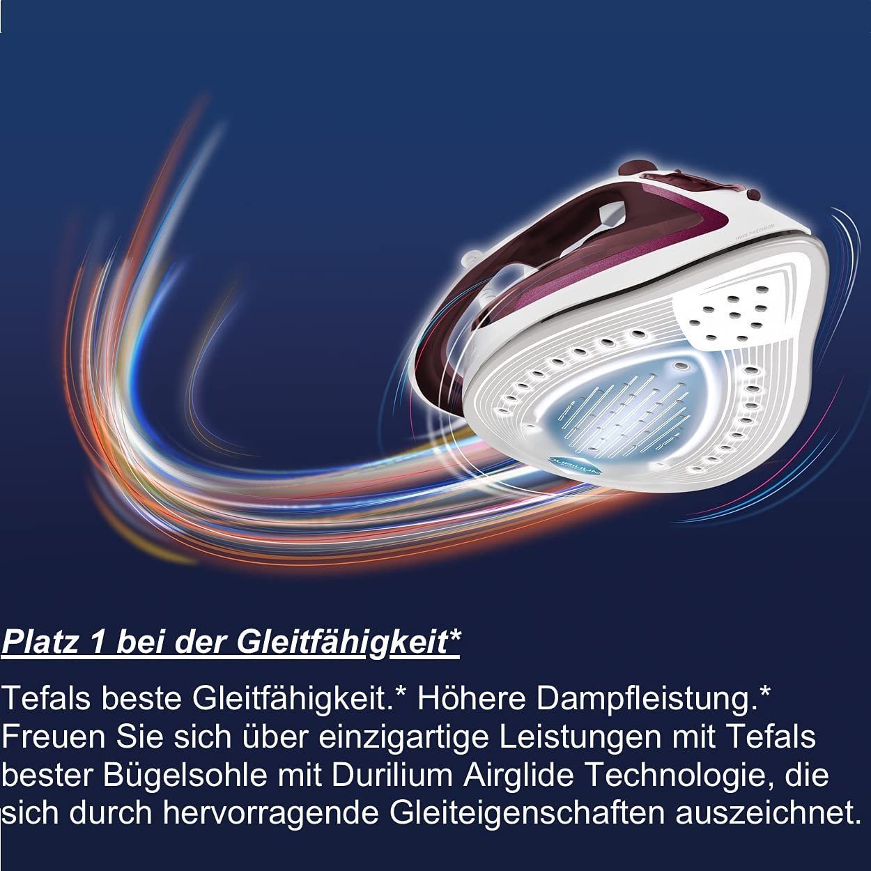 Tefal Dampfbügeleisen Easygliss, Automatische Abschaltung, Anti-Kalk, 2400 W, Vertikale Dampffunktion, Kratzfeste Bügelsohle, Dampfstoß 190 g/min