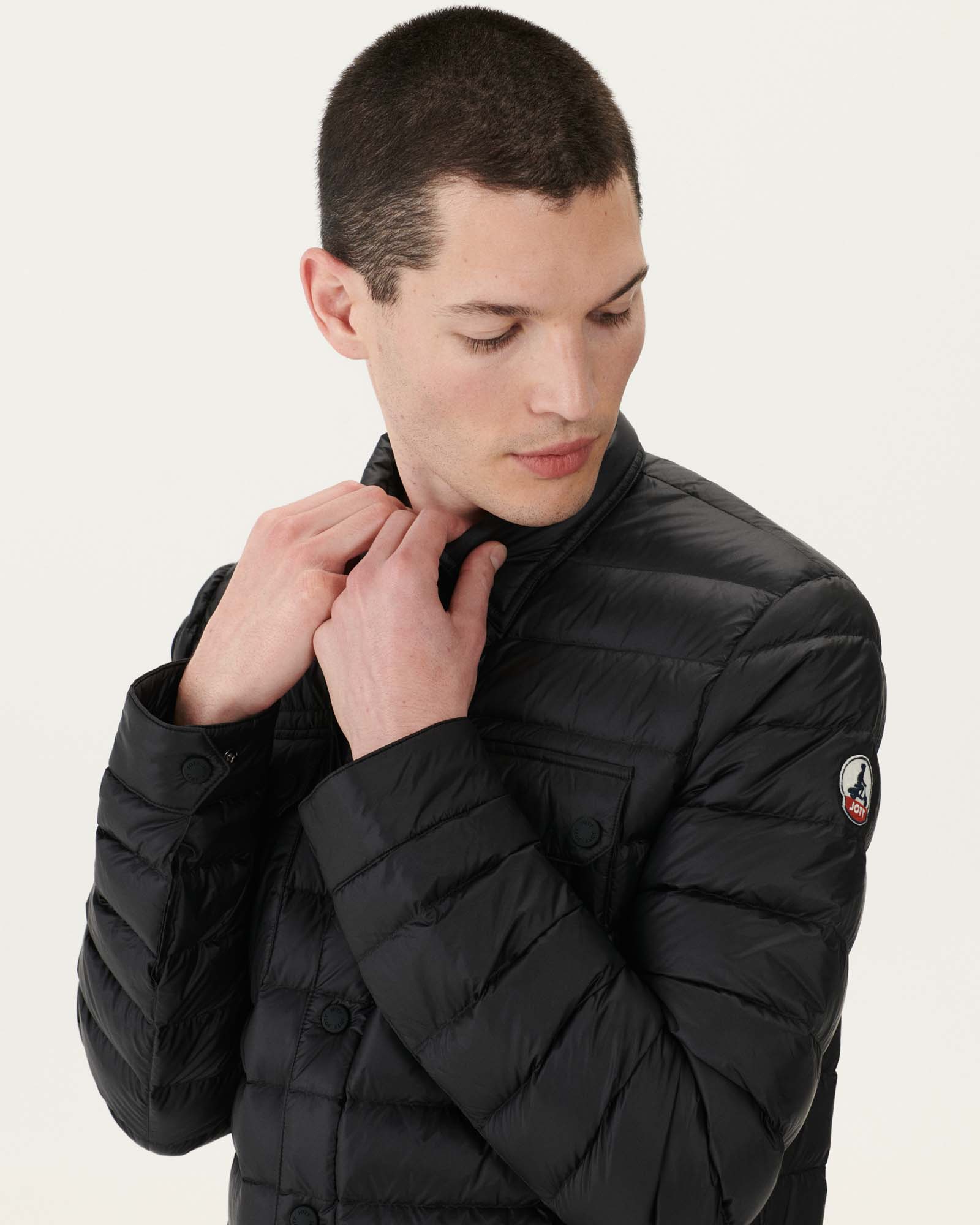 Doudoune légère col chemise Noir Cris