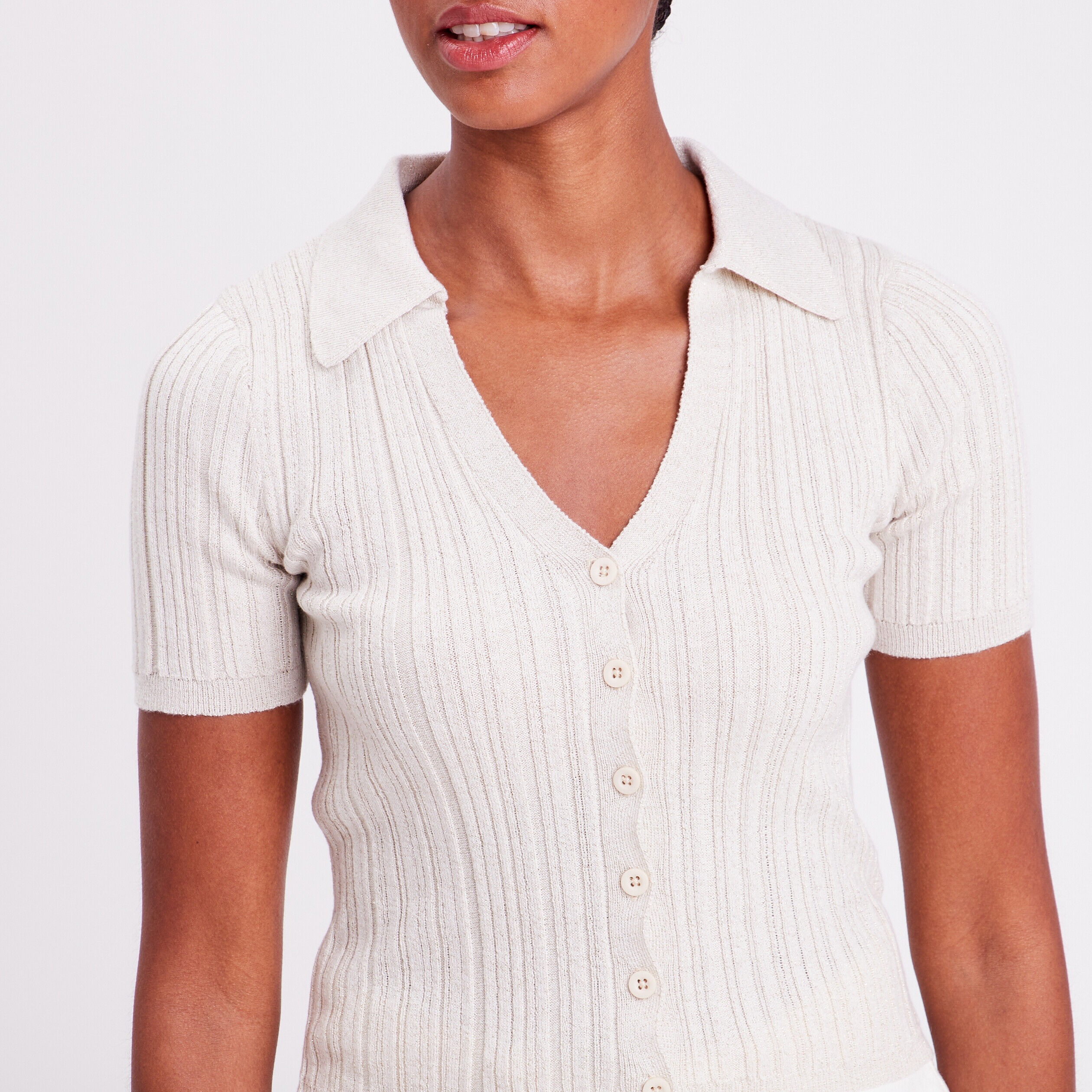 Gilet manches courtes ajusté beige femme | Cache Cache