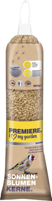 PREMIERE Wildvogelfutter PREMIERE Sonnenblumenkerne Spender 500g