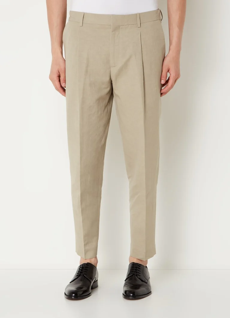 Calvin Klein Tapered fit linen blend trousers with side pockets