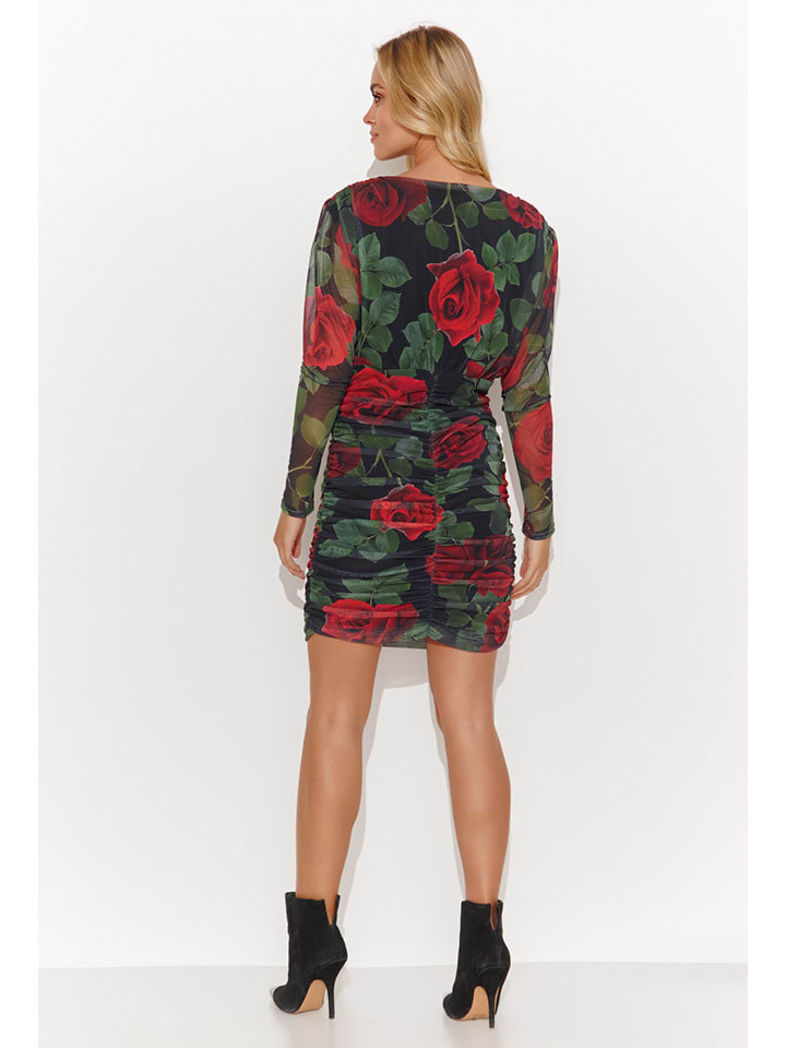 Makadamia Kleid in Schwarz/ Rot/ Grün günstig kaufen