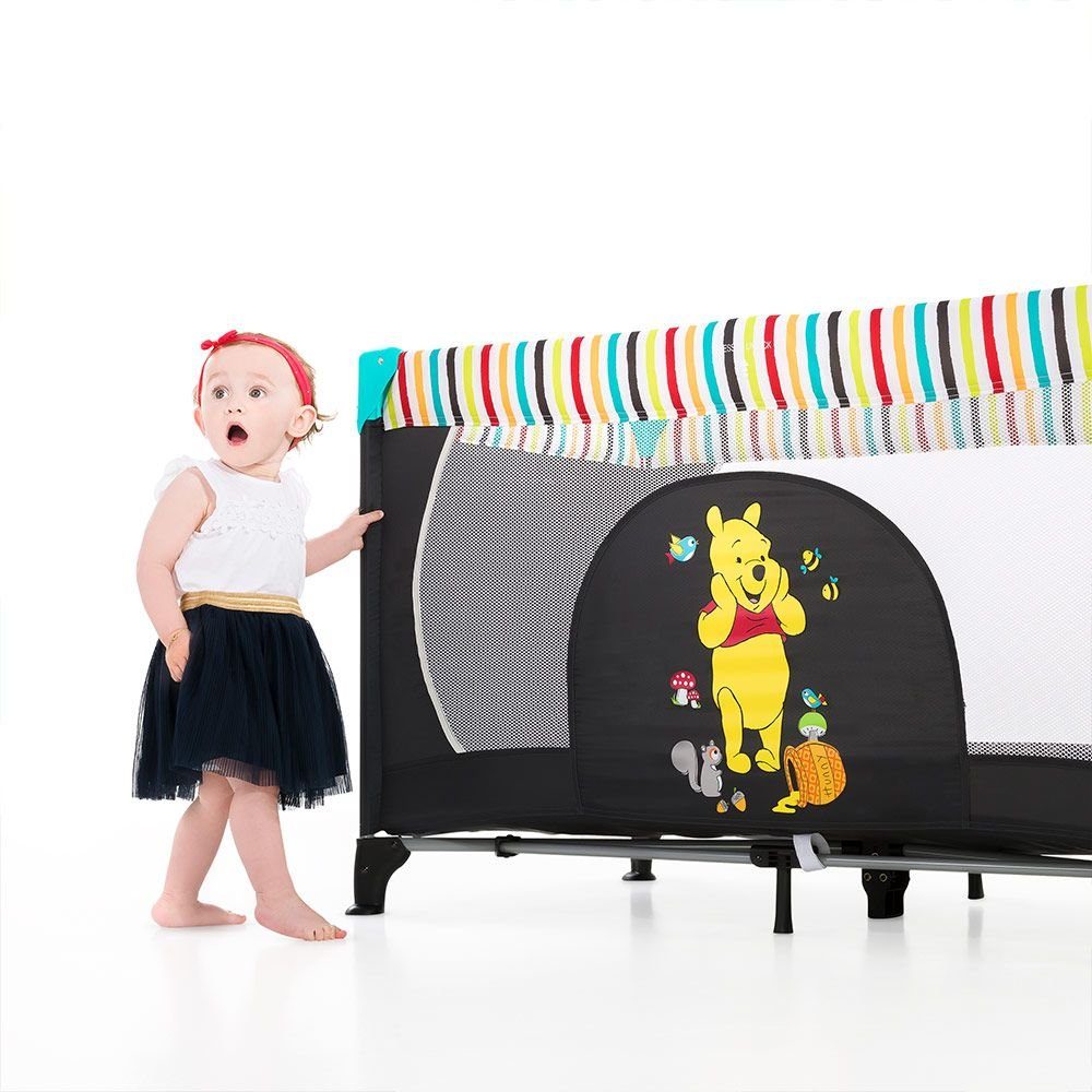 Hauck Baby-Reisebett Dream'n Play - Pooh Geo, Reisebett für Babys und Kinder 120x60 kompakt faltbar mit Tasche