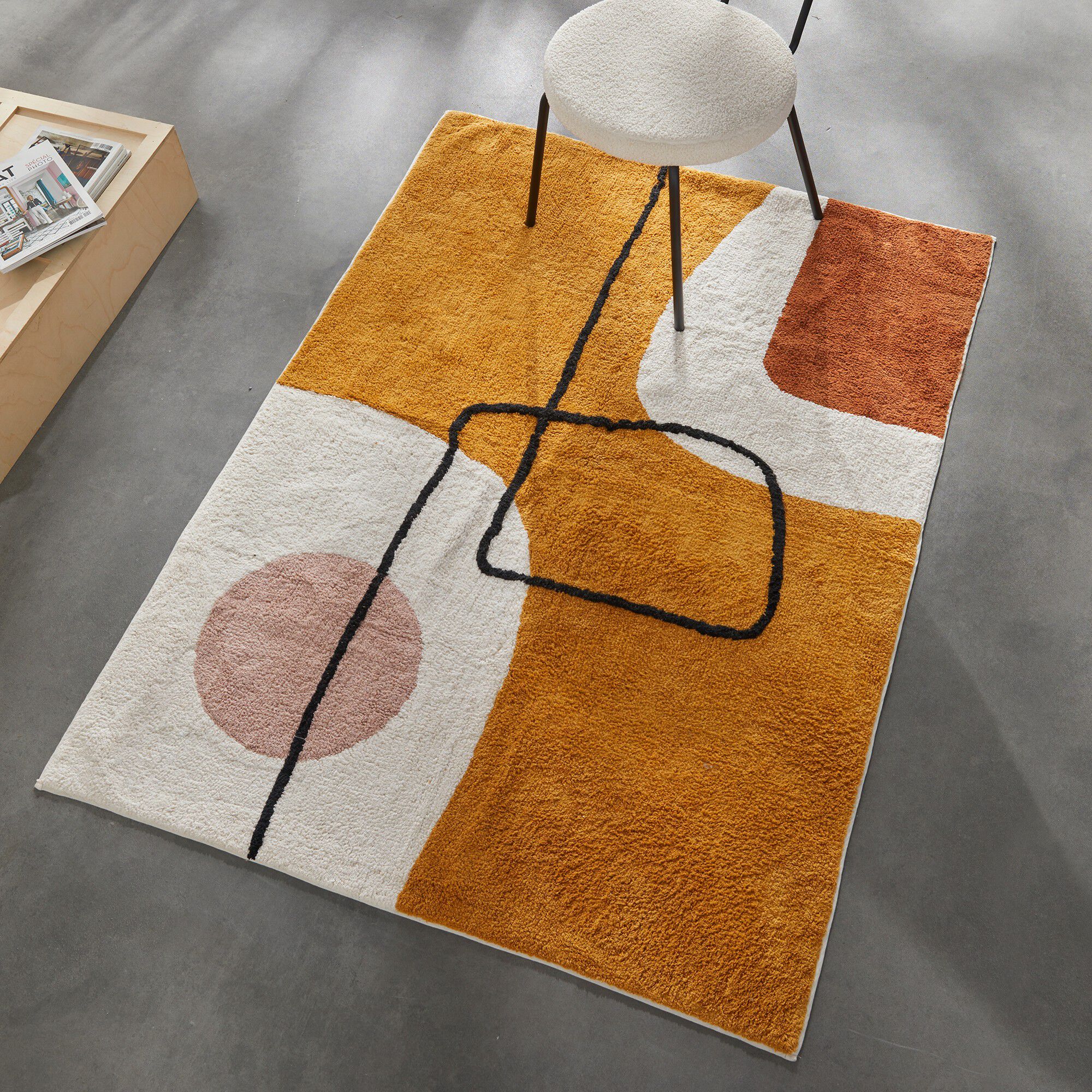 Tapis grand format imprimé rétro