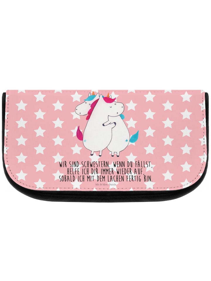 Mr. & Mrs. Panda Kosmetiktasche Einhörner Umarmen mit Spruch in Rot Pastell günstig kaufen onesize