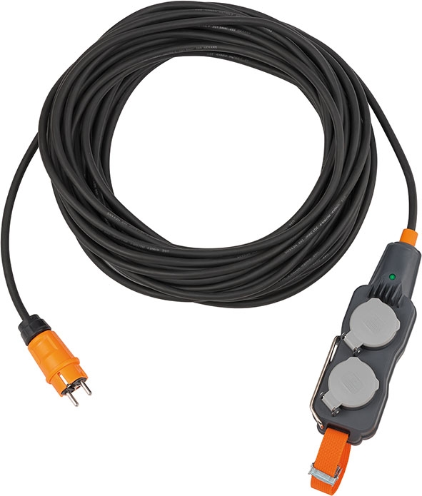 Brennenstuhl ProfessionalLINE 9161250160 Powerblock con cavo di prolunga IP54 4x 25 m nero H07RN-F 3G1.5